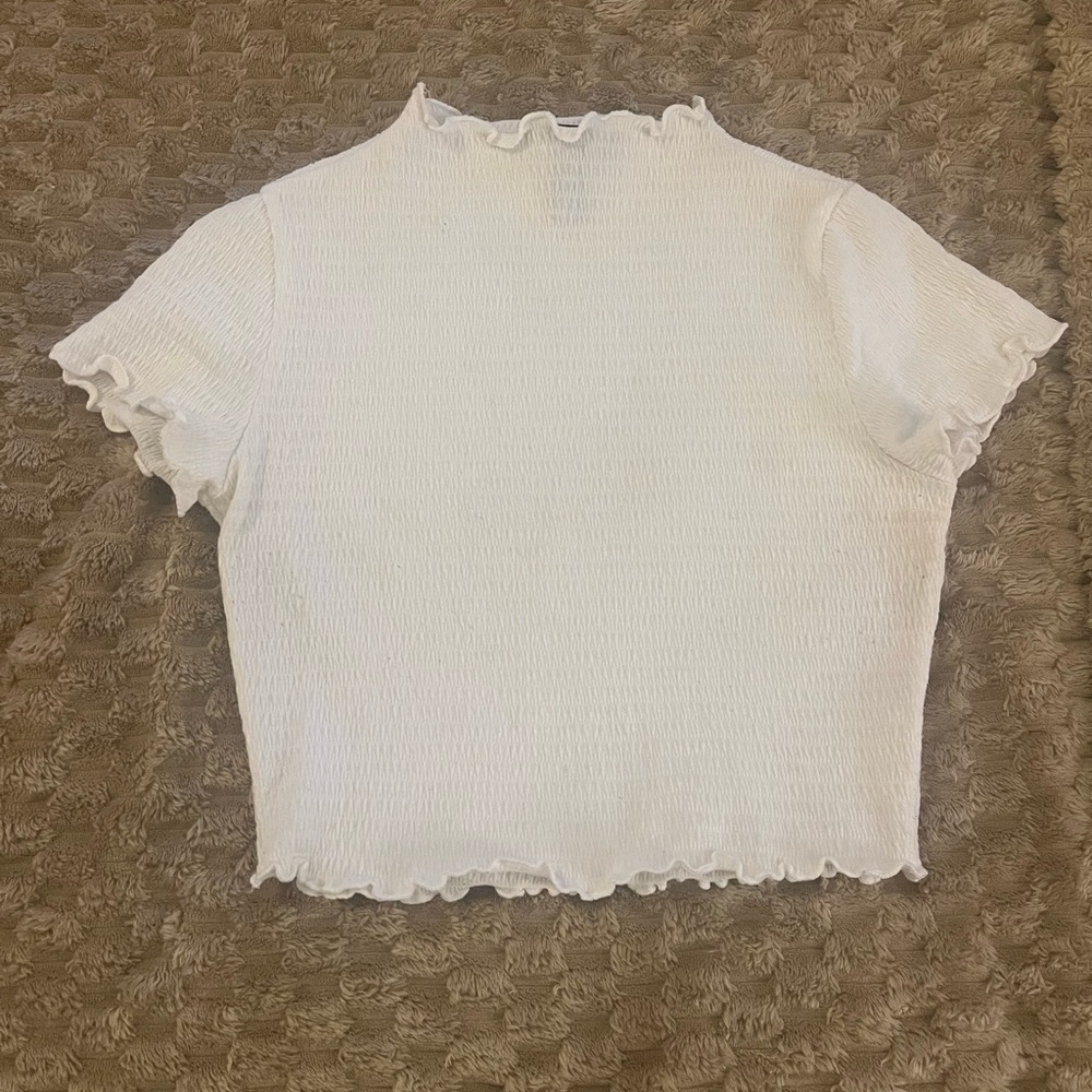White Ruffled Women's Top